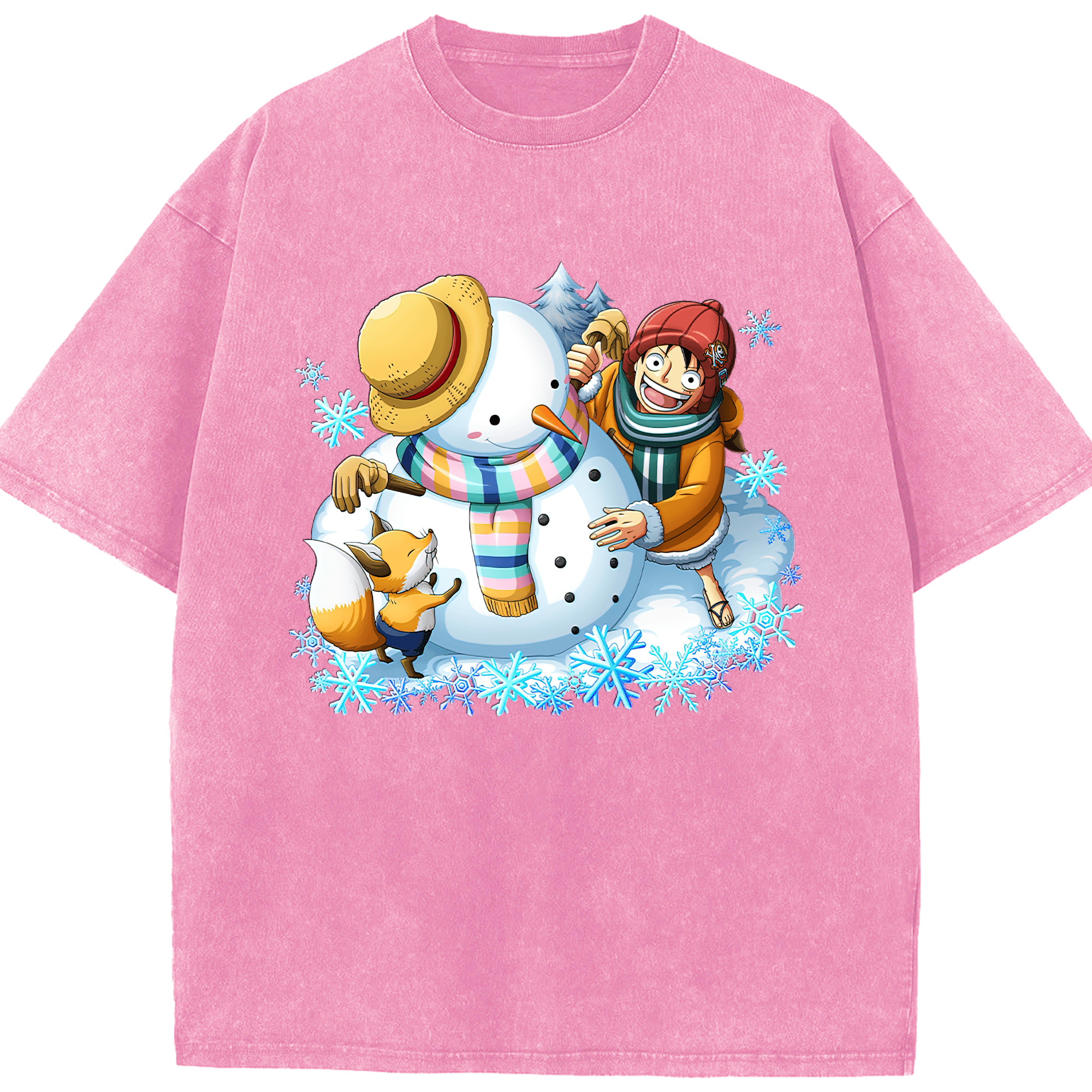 ワンピース モンキー・D・ルフィ ONE PIECE Monkey D. Luffy 綿100% ヴィンテージ風 半袖Tシャツ（フロントプリント）